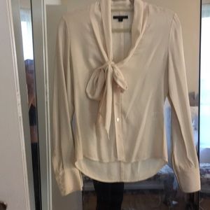 Rachel Zoe tie neck blouse ivory